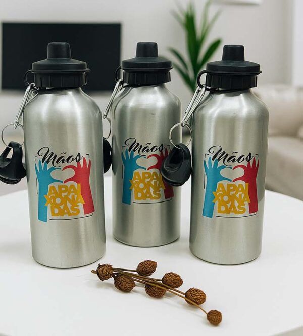 Squeeze de Alumínio com Tampa Dupla 600ml